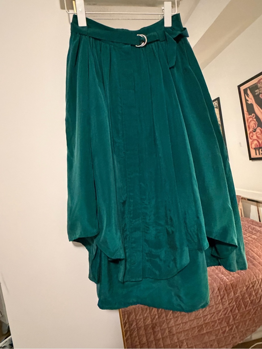 H&M Emerald Green High-Low Skirt
